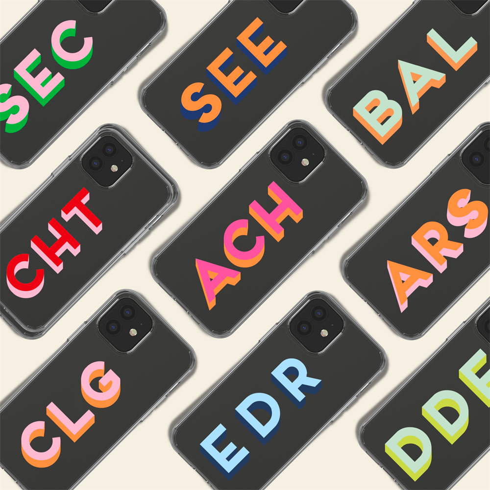 Monogram Custom Case - Monogram Inicjały Miękkie przezroczyste spersonalizowane etui