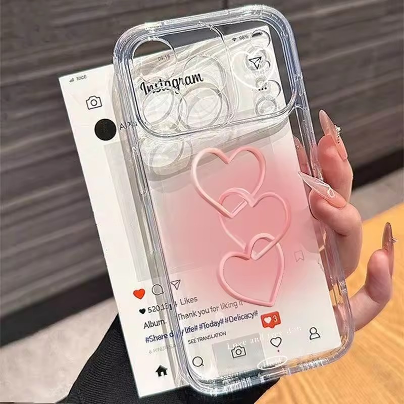 Phone Cases Pink - Ręcznie Malowane Różowe Serce Miękkie Etui