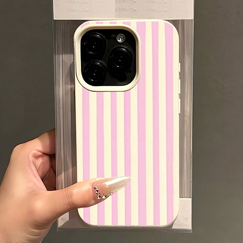 Proste różowe pionowe paski z  – Phone Cases Pink recenzja i cena