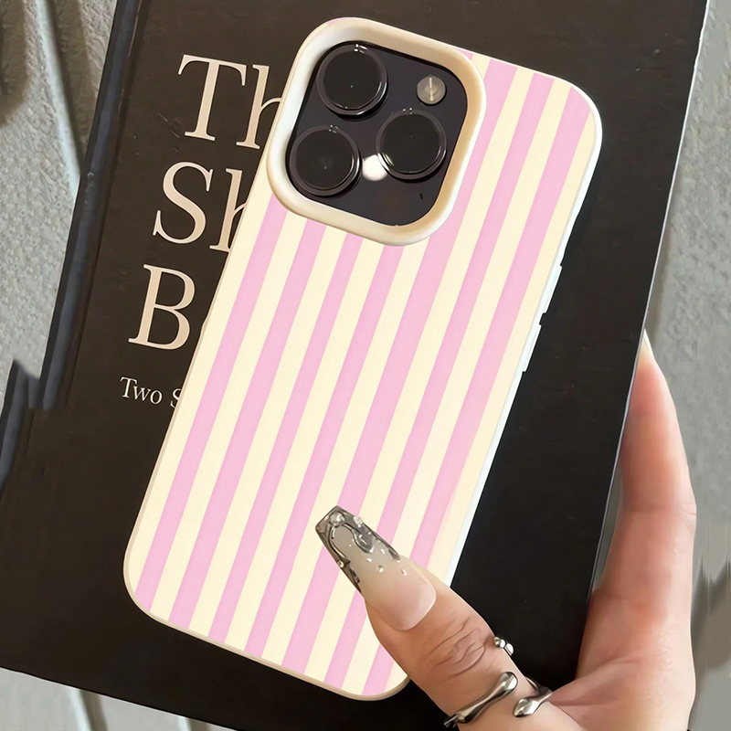 Proste różowe pionowe paski z  – Phone Cases Pink recenzja i cena